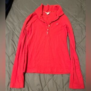 Women's American EagRed Long Sleeve Polo Shirt Medium